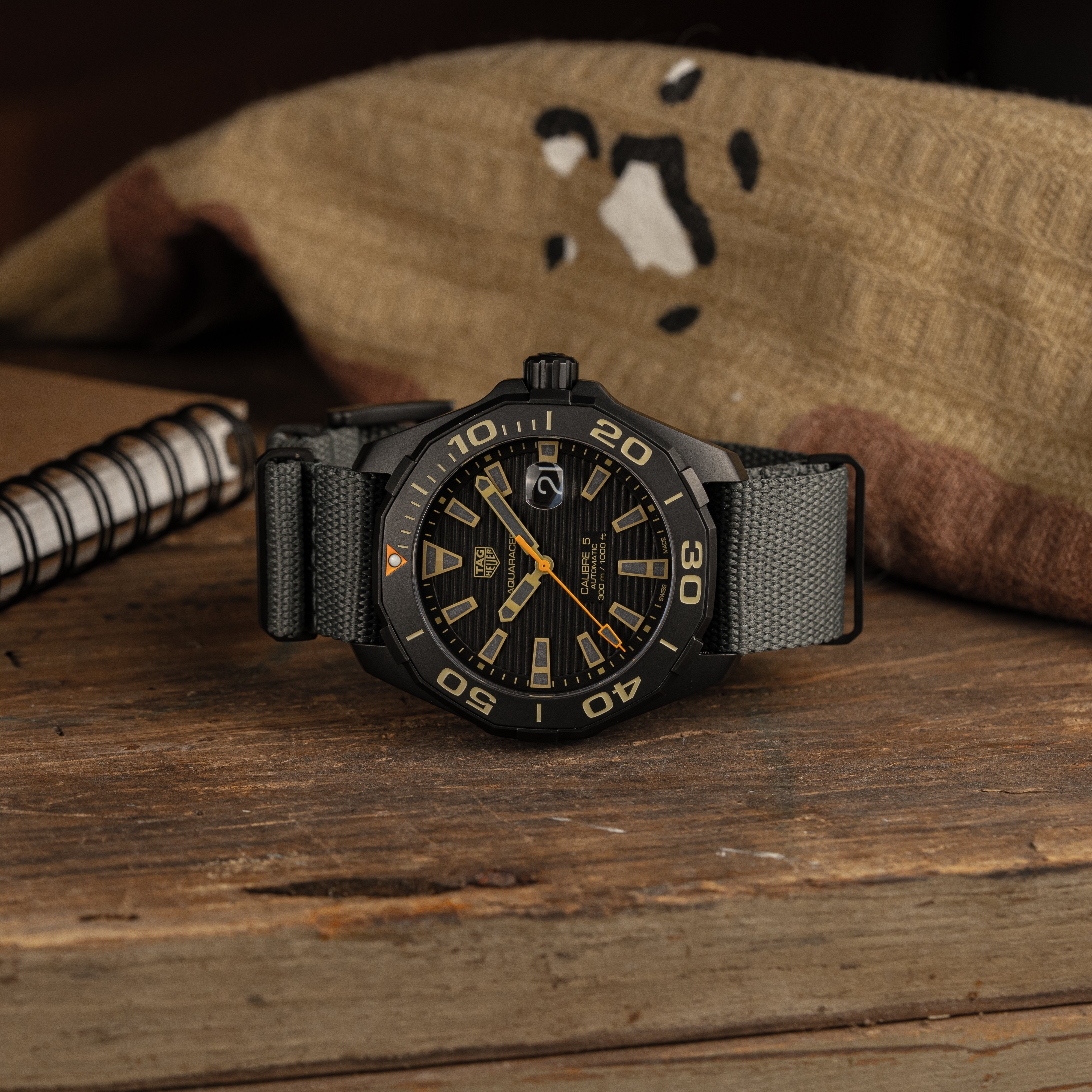 Five Eye Nylon Watch Strap - PVD/Black - Image 6